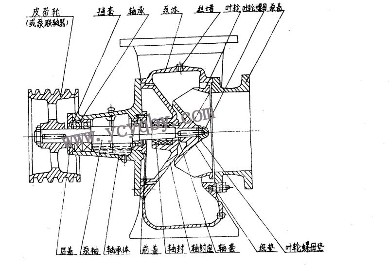 混流泵结构图100hw-150hw